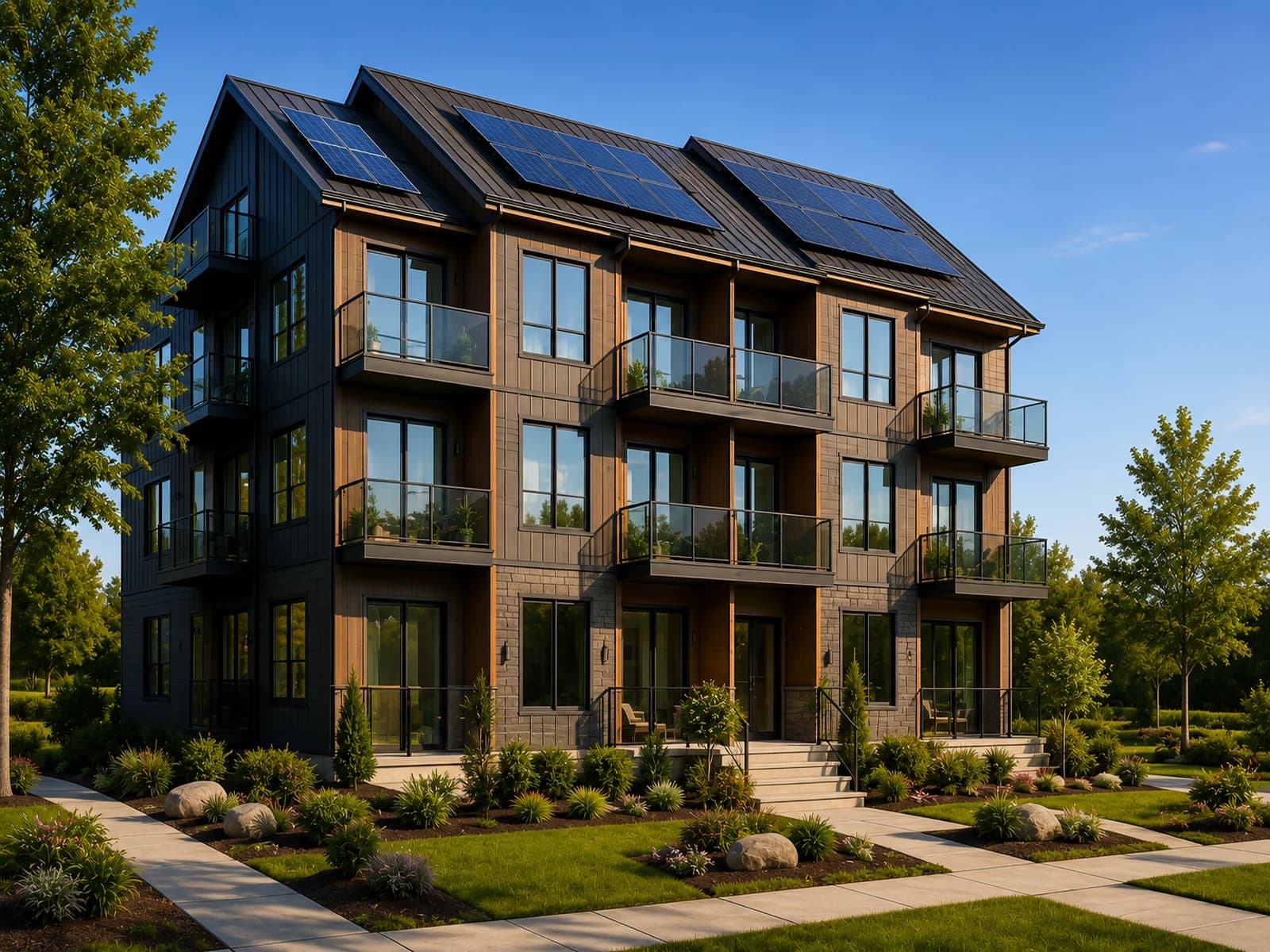 Apartment community with rooftop solar