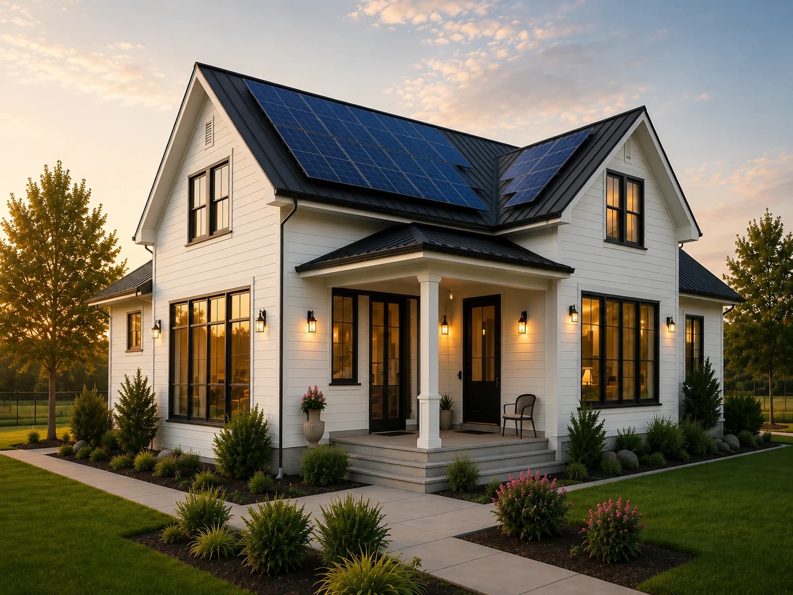 Rooftop solar on a suburban home