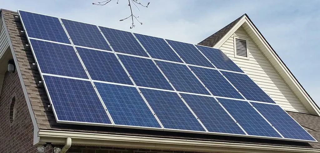 Solar panels installed on a roof.